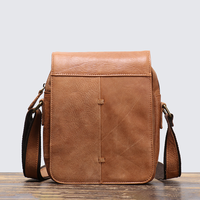 Sac bandoulière vintage en cuir Crazy Horse, sac à bandoulière en cuir véritable pour homme, sac messager antivol