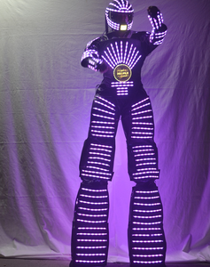 Promoción barata Navidad Halloween fiesta rendimiento disfraces alta calidad adulto Led luces luminiscente Robot traje - Product Image 6