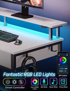 Nouveau Bureau <span class=keywords><strong>de</strong></span> Direction en Bois 2026 pour Télétravail, Ensemble Complet, Support d'Ordinateur Pliable et Réglable, Design Moderne, Marque Evergreen - Product Image 4