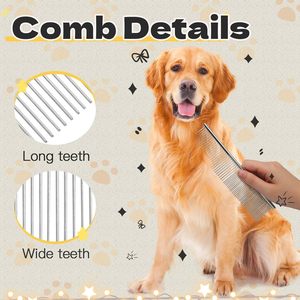 Hot Sale Silver Metal Double Side Pet <b>Comb</b> Stainless Steel for Dog and Cat <b>Flea</b> <b>Comb</b> Brush Pet Grooming <b>Comb</b> - Product Image 3