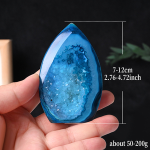 Wholesale High Quality Polished <b>Crystal</b> Quartz Healing <b>Cluster</b> Blue Onyx Agate Flame Geode for Home Decor - Product Image 4