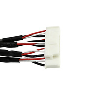 Harness Kabel Multi-Core dengan Selubung Anyaman Khusus, Kabel Berkode Warna, Konektor Terminal Putih, Harness Kabel Anyaman Hitam