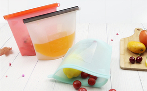 Saco de Armazenamento Minimalista de Silicone Macio Reutilizável de Grau Alimentício, Quadrado, <span class=keywords><strong>500ml</strong></span>, Ecológico, para Cozinha, Geladeira e <span class=keywords><strong>Freezer</strong></span>, com Fecho Hermético e Compressão - Product Image 5