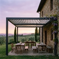 Pergola motorisée robuste à lames orientables, toit en aluminium étanche, résistante aux ouragans, pour balcon, patio, jardin, cour extérieure