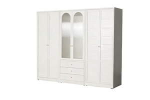 <span class=keywords><strong>Armadio</strong></span> Moderno Francese Autoportante in Acciaio e Vetro con Ante a Persiana, Grande Capacità e Scomparti <span class=keywords><strong>per</strong></span> <span class=keywords><strong>Camera</strong></span> da Letto e Soggiorno - Product Image 3