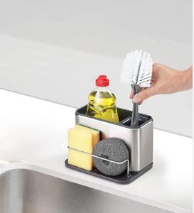 Support d'éponge en acier inoxydable pour évier de cuisine, organiseur, égouttoir pour l'eau - Product Image 4