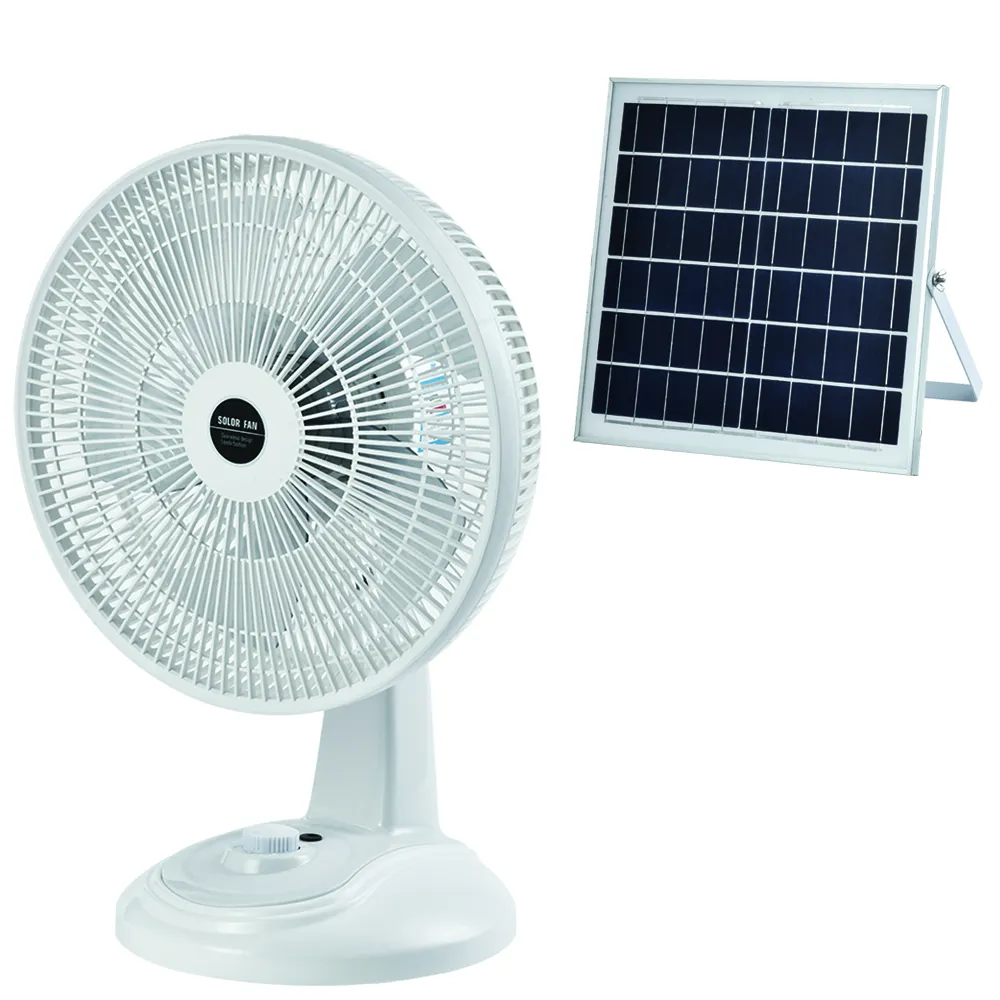 Factory Supply Rechargeable Outdoor Household Garage Powered Battery Operated Easy Portable Table Fan Solar Desk Fan