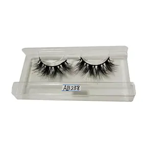 Ab258 Hiệu ứng 3D đầy đủ dải LÔNG MI LÔNG mi lụa mịn chồn thuần chay và handmade Faux Mink lông mi lông mi