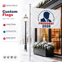 Drapeau extérieur personnalisé 3x5 pieds en polyester, simple face, imperméable et durable, avec mât en fibre de verre pour la campagne présidentielle américaine 2028