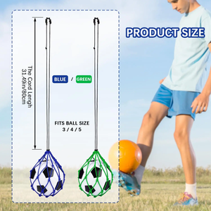 Sac de transport en nylon à maille solide pour ballons de football, de basketball et de sport en plein air, avec filet de frappe pour l'entraînement individuel de football pour jeunes - Product Image 5
