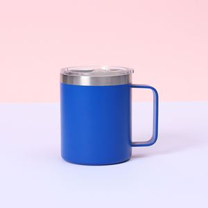 12oz Powder Coated Stainless Steel <b>Insulated</b> Vacuum Custom Logo Eco-Friendly Thermal <b>Mug</b> Coffee Camping <b>Travel</b> Tumbler Handle - Product Image 4