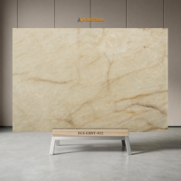 Dalle de marbre veiné jaune clair délicat, design moderne poli pour salon, chambre, escalier, chambre d'amis - Haut de gamme