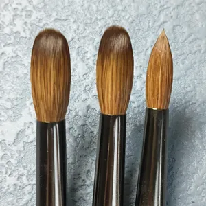 Kolinsky Sable Acrylic Nail Art <b>Brush</b> Nail Extension UV Nail Gel Carving Pen <b>Brush</b> Flat <b>Round</b> Red Wood Acrylic <b>Brush</b> - Product Image 1