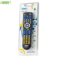 Télécommande universelle intelligente 6-en-1 I-remote SMR936 à code fixe et code d'apprentissage avec fonction personnalisée en plastique