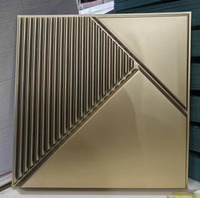 Panneaux muraux 3D modernes en PVC doré 50x50cm, carreaux muraux en plastique pour décoration intérieure, ignifuges pour hôtels