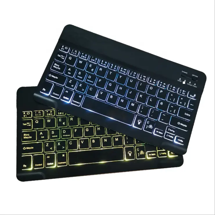 Rgb 7 Kleuren Backlight Toetsenbord Abs Mini Draadloos Verlicht Toetsenbord Voor Ipad Mini 6 Ipad 10e 10.9