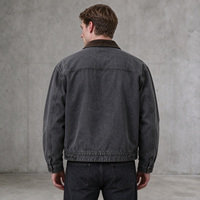Veste de travail en denim Detroit personnalisée pour homme, broderie Motorsport, effet délavé vintage