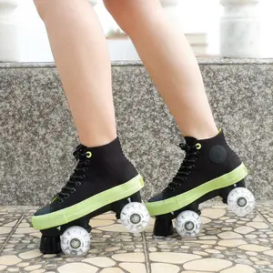 Roller skate rodas para meninas, arco-íris, piscando fácil, 4 rodas, sapatos de skate