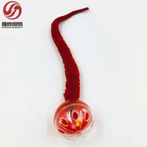 Terdengar interaktif hiburan mainan hewan peliharaan bola ulat ekor berbulu transparan bola suara membuat untuk kucing dalam ruangan hiburan - Product Image 3