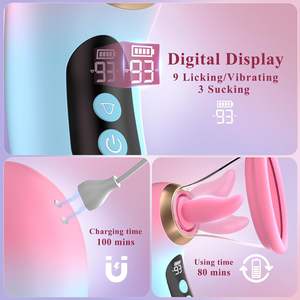 Jouets pour adultes : Vibrateur vibrant 3 fonctions (sucette, lécheuse, vibromasseur) avec écran LCD et godet amovible pour masturbation féminine et jouet sexuel pour couples - Product Image 5