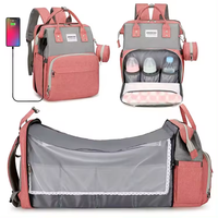 Sac à Langer Maman Personnalisé OEM ODM en Gros Usine avec Lit Pliant, Sac à Dos Bébé avec Table à Langer, Sac de Soin Mère Bébé