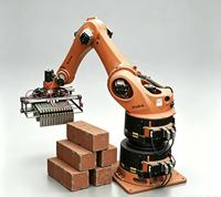 Máquina Automática para Fabricar Bloques Huecos con Sistema de Enclavamiento, Robots para Clasificar Ladrillos y Hormigón desde un Transportador, Pinza Robótica para Cerámica