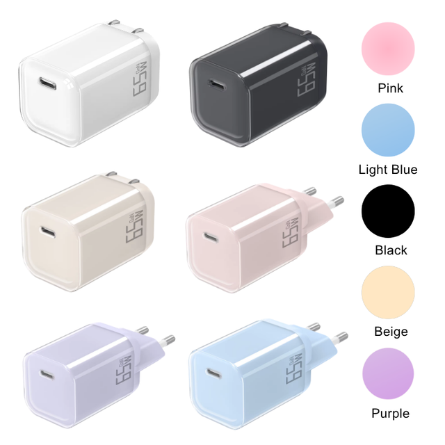 Global Version 65W GaN Charger Single Port USB-C PD Fast Charging Adapter for Business Travel Laptop Tablet USB-C Charger