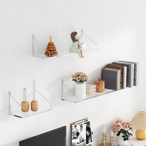 First Color Acrylic Wall-Mounted Shelf Rectangle Multipurpose <b>Storage</b> For Bathroom Living Room <b>Kitchen</b> Toy <b>Rack</b> Invisible Design - Product Image 1