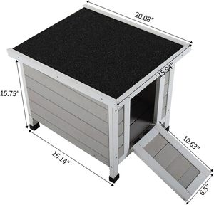 Caseta <span class=keywords><strong>de</strong></span> <span class=keywords><strong>Madera</strong></span> para Mascotas Pequeñas, Casa para <span class=keywords><strong>Conejos</strong></span> <span class=keywords><strong>de</strong></span> Interior y Exterior con Techo Abatible, Puerta con Rampa Bloqueable, Resistente a la Intemperie, <span class=keywords><strong>Madera</strong></span> <span class=keywords><strong>de</strong></span> Abeto - Product Image 3