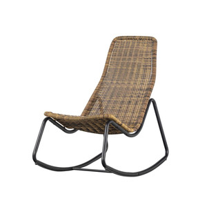 Chaise en osier pour balcon d'hôtel Mobilier d'extérieur imperméable Grande chaise de patio en rotin Chaise de jardin à bascule - Product Image 3