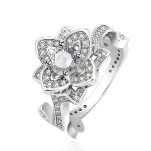 Sun Star 925 silver rings models flower design with CZ fashion ring