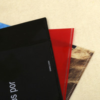 Dossiers de présentation en PVC PP transparents en forme de L, durables, imprimés avec un logo personnalisé, format A4, pour une utilisation scolaire