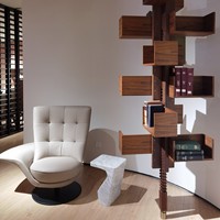 Chaise longue design italienne en cuir moderne, structure en bois massif, écologique, haute qualité, chambre à coucher, salon, maison