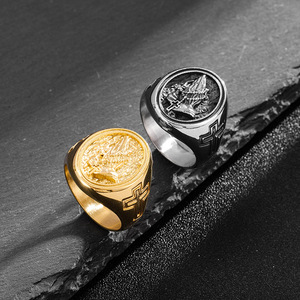 Anello <span class=keywords><strong>per</strong></span> preghiera serenità in acciaio inossidabile da uomo che <span class=keywords><strong>dio</strong></span> mi conceda di pregare con le mani anello con sigillo rotondo - Product Image 2