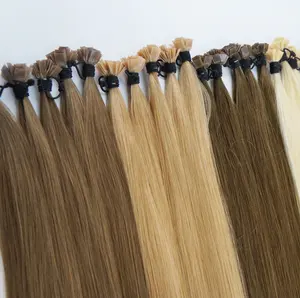 Großhandel Volles Häutchen Hight Qualität Keratin spitze ICH Haar/U Spitze Haar/Flache Spitze Haar Verlängerung