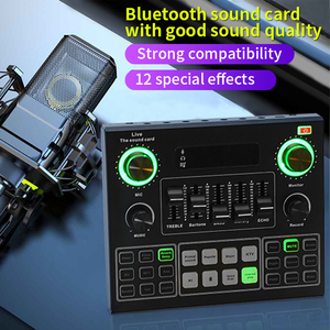 Interfaz de <span class=keywords><strong>audio</strong></span> de tarjeta de sonido V9 para equipos de podcast en vivo para teléfono PC Equipo de transmisión en vivo en Facebook y Youtube - Product Image 2