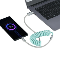 Vente chaude Enroulé Rétractable Données Usb Câble Aviation En Alliage De Zinc Sprial USB à Type C Chargeur De Voiture Avec Tresse Blindage