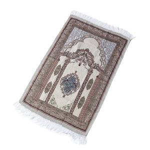 Authentic Turkish Prayer Rug Modern Square Design Handmade <b>Cushioned</b> Foam And Rubber Washable For Home And Mosque Use - Product Image 2
