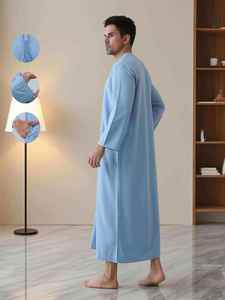 Robe traditionnelle du Moyen-Orient pour hommes, matière douce, légère et fluide. Col rond facile à porter, en coton de qualité. - Product Image 4