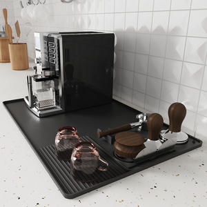 Detachable 24x16 Inch Dish Drying Table Mats <b>Kitchen</b> Bar <b>Accessories</b> Set and Organizer Silicone Coffee Tamper Holder Machine Mat - Product Image 1