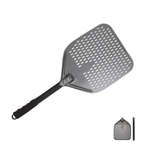 Pala de aluminio perforada cuadrada de 12, 13, 14, 15 y 16 pulgadas, cáscara de <span class=keywords><strong>pizza</strong></span> de aluminio anodizado con mango mental corto desmontable - Product Image 4
