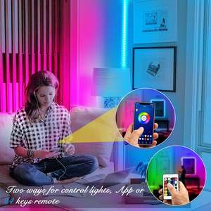 Tira de luces LED para decoración de interiores de dormitorio, tira de luces RGB para escritorio con control remoto, fuente de alimentación de 24v para iluminación de fiestas, cumpleaños - Product Image 5