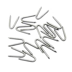 Clous en U en acier <span class=keywords><strong>à</strong></span> faible teneur en carbone Q195/Q235, pointe bec de canard, agrafes pour clôtures de construction - Product Image 4