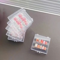 Boîtes à ongles transparentes en acrylique personnalisées avec logo privé, emballage pour ongles press-on, pour fournitures d'onglerie