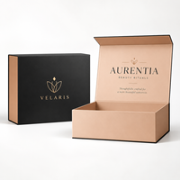 Boîte cadeau magnétique avec logo personnalisé en relief, emballage en papier rigide de luxe pour bijoux, cosmétiques, vêtements, chaussettes, écologique et recyclable