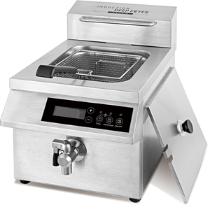 Friteuse Commerciale 8L 3500W/5000W avec Contrôle Tactile, Filtre à Induction Relevable pour Comptoir AM-CD12F101, Friteuse Électrique à Écran Tactile - Product Image 4