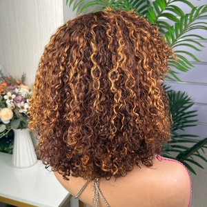 Perruque bouclée à franges en cheveux humains vierges doublement étirés, de haute qualité, best-seller, à bon prix - Product Image 5