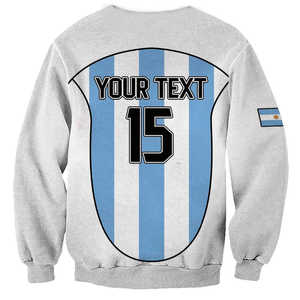 เสื้อสเวตเตอร์คอกลมของผู้ชายเสื้อฝึกฟุตบอลอาร์เจนตินาแบบกำหนดเองพิมพ์ลายเต็มรูปแบบเสื้อสวมหัวฟุตบอลแบบสามดาว - Product Image 2