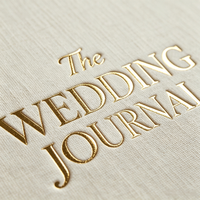 Journal de mariage A5 en lin avec couverture rigide, carnet de planification de mariage personnalisé avec estampage à chaud doré, OEM
