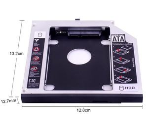 Boîtier de disque dur en aluminium 2,5'' SATA 3.0 de 12,7 mm pour SSD, compatible avec <span class=keywords><strong>Lenovo</strong></span> <span class=keywords><strong>ThinkPad</strong></span> T420 T430 <span class=keywords><strong>T520</strong></span> T530 DVD-ROM - Product Image 2